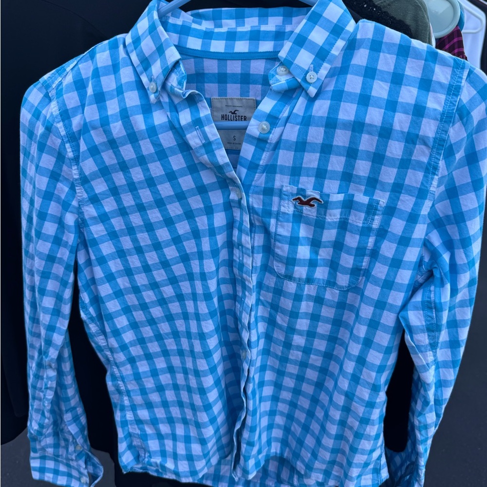 Hollister Light Blue Plaid Shirt